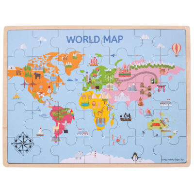 Bigjigs Wereldkaart Puzzel 4152896