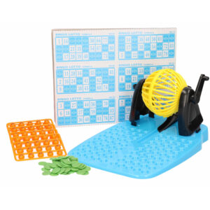 Bingo spel gekleurd/geel complete set nummers 1-90 met molen en bingokaarten 10057114