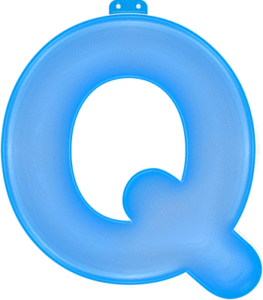 Blauwe opblaasbare letter Q 10033851