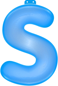 Blauwe opblaasbare letter S 10033853