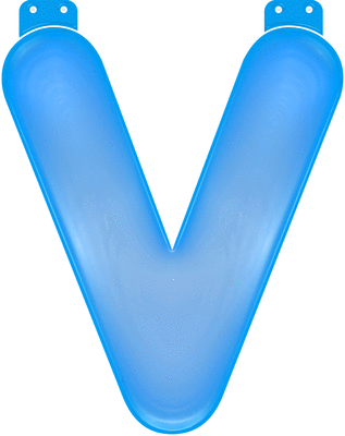 Blauwe opblaasbare letter V 10033856