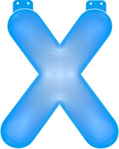 Blauwe opblaasbare letter X 10033858