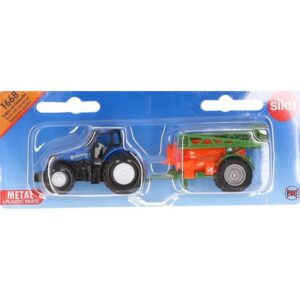 Blauwe speelgoed tractor met veldspuit 10042473