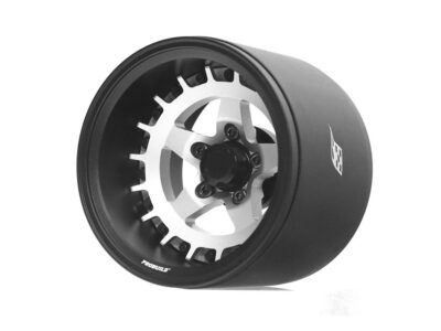 Boom Racing Probuild 1.9'' Extra Wide Beadlock Aluminium Wheels - Black / Flat Silver (2) 34028