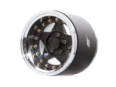 Boom Racing Probuild Extra Wide 1.9 Beadlock Aluminium Wheels Mat zwart / Chrome (2) 34019