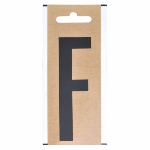 Boot sticker letter F zwart 10 cm 10091852