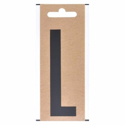 Boot sticker letter L zwart 10 cm 10091859