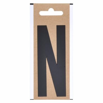 Boot sticker letter N zwart 10 cm 10091861