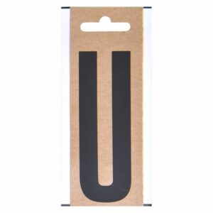 Boot sticker letter U zwart 10 cm 10091869