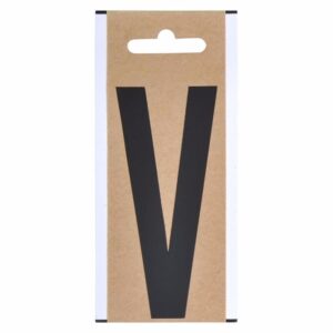 Boot sticker letter V zwart 10 cm 10091870