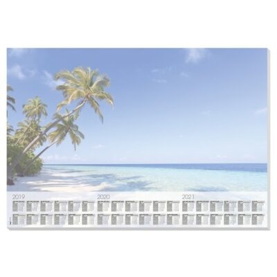 Bureaulegger van papier 59.5 x 41 cm met kalender design beach 10142437