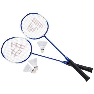 Camping badminton set blauw met shuttles en opbergtas 67 cm 10158382