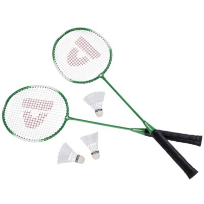 Camping badminton set groen met shuttles en opbergtas 67 cm 10158381