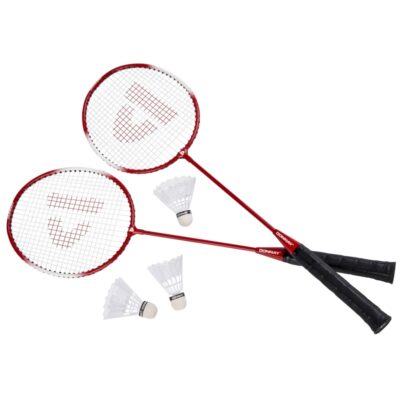 Camping badminton set rood met shuttles en opbergtas 67 cm 10158375