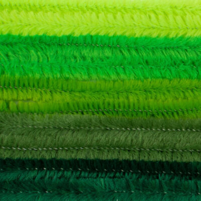 Chenilledraad - 10x - groene tinten - 8 mm x 50 cm - hobby/knutsel materialen 10412018