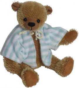 Clemens knuffelbeer Teddy Pünktchen 16 cm pluche bruin/blauw 449967