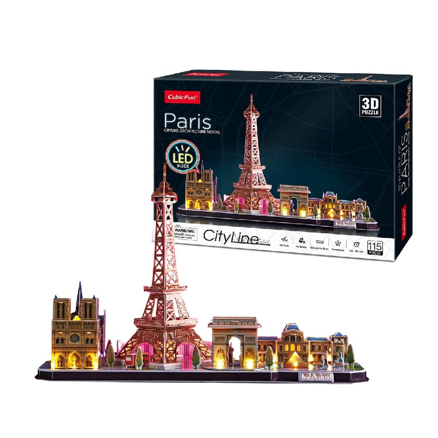 Cubiq Fun 3D Puzzel - Paris LED (115) 4523256