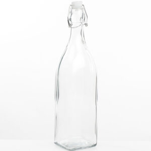 DIY glazen cadeau/decoratie flesje 1000ml/1ltr met beugeldop 8 x 32 cm 10305635