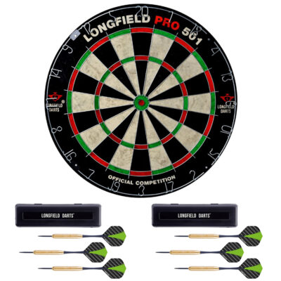 Dartbord Longfield professional 45.5 cm met 6x goede kwaliteit dartpijltjes 10229249