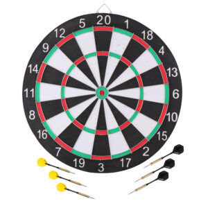 Dartbord dubbelzijdig 42 cm met pijlen set 10229062