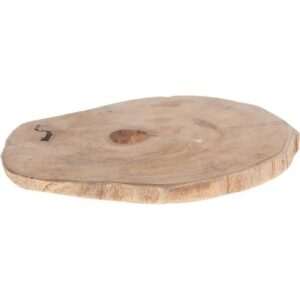 Decoratie boomstam schijf teak hout 23 cm 10175995