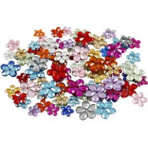 Decoratie plak diamantjes bloemen 252x stuks 10073136