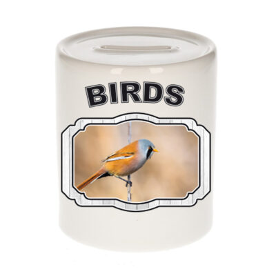 Dieren baardmannetje vogel spaarpot - birds/ vogels spaarpotten kinderen 9 cm 10257102