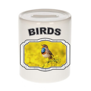 Dieren blauwborst vogel spaarpot - birds/ vogels spaarpotten kinderen 9 cm 10257141