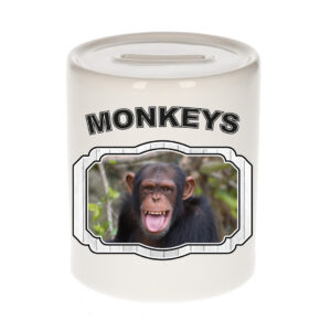 Dieren chimpansee spaarpot - monkeys/ apen spaarpotten kinderen 9 cm 10250730