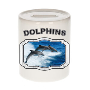 Dieren dolfijn groep spaarpot - dolphins/ dolfijnen spaarpotten kinderen 9 cm 10257092