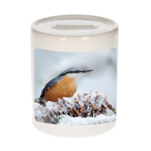 Dieren foto spaarpot boomklever vogel 9 cm - vogels spaarpotten jongens en meisjes 10257195