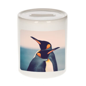 Dieren foto spaarpot pinguin 9 cm - pinguins spaarpotten jongens en meisjes 10250807