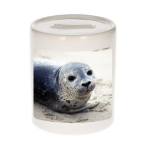 Dieren foto spaarpot zeehond 9 cm - zeehonden spaarpotten jongens en meisjes 10250779