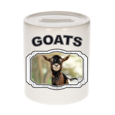 Dieren gevlekte geit spaarpot - goats/ geiten spaarpotten kinderen 9 cm 10257097