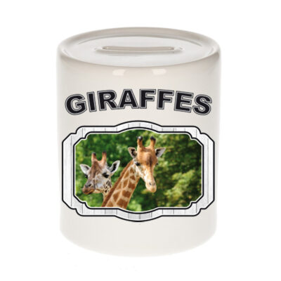 Dieren giraffe spaarpot - giraffes/ giraffen spaarpotten kinderen 9 cm 10257117