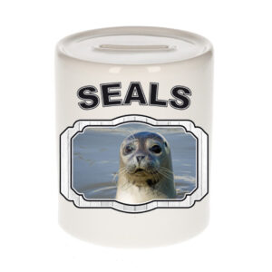 Dieren grijze zeehond spaarpot - seals/ zeehonden spaarpotten kinderen 9 cm 10257128