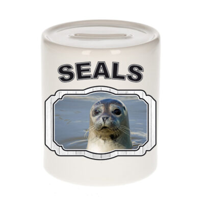 Dieren grijze zeehond spaarpot - seals/ zeehonden spaarpotten kinderen 9 cm 10257128