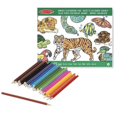 Dieren kleurboek met kleurpotloden set 10125224