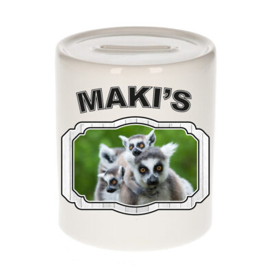 Dieren maki spaarpot - makis/ maki apen spaarpotten kinderen 9 cm 10250732