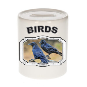 Dieren raaf spaarpot - birds/ vogels spaarpotten kinderen 9 cm 10257135