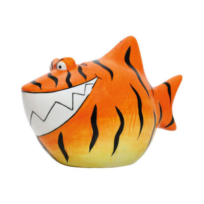 Dieren spaarpot oranje tijgerhaai 13 cm 10204801