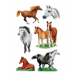 Dieren stickers paarden rassen 3 stuks 10095498