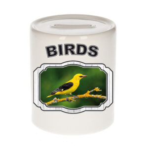 Dieren wielewaal vogel spaarpot - birds/ vogels spaarpotten kinderen 9 cm 10257089