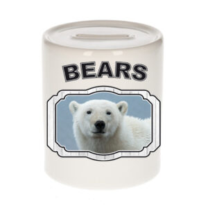 Dieren witte ijsbeer spaarpot - bears/ ijsberen spaarpotten kinderen 9 cm 10257142