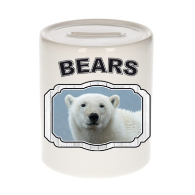 Dieren witte ijsbeer spaarpot - bears/ ijsberen spaarpotten kinderen 9 cm 10257142