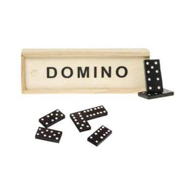 Domino spel in houten kistje 28 steentjes 10044051