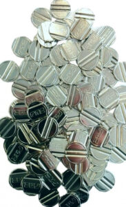 FAS tafelvoetbaltokens staal zilver 100 stuks 824782