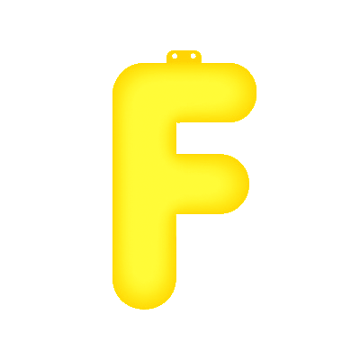 Geel opblaasbare letter F 10033768