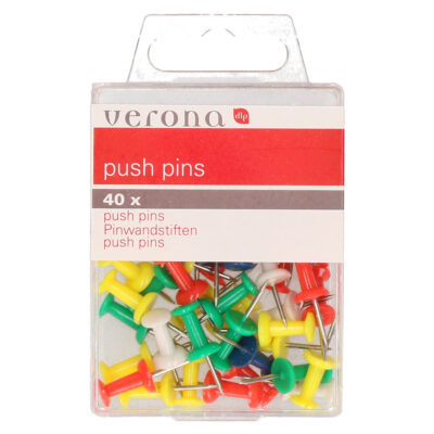 Gekleurde punaises - 40 stuks - voor prikbord/memobord 10140723