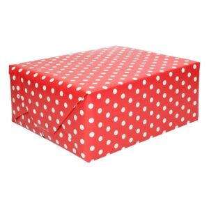 Geschenkpapier rood gestipt 70 x 200 cm 10115473